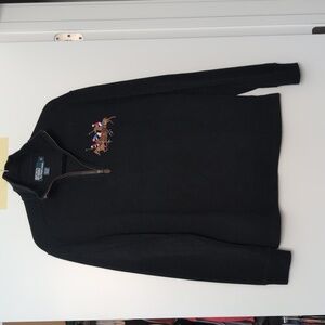 Vintage Polo Ralph Lauren Racing Pony Jockey 1/2 Zip Sweater Black